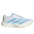 White & Light Blue Three-Stripe Running Sneakers