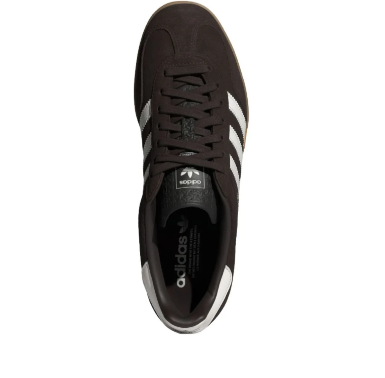 Brown & White Three-Stripe Low-Top Sneakers with Gum Sole