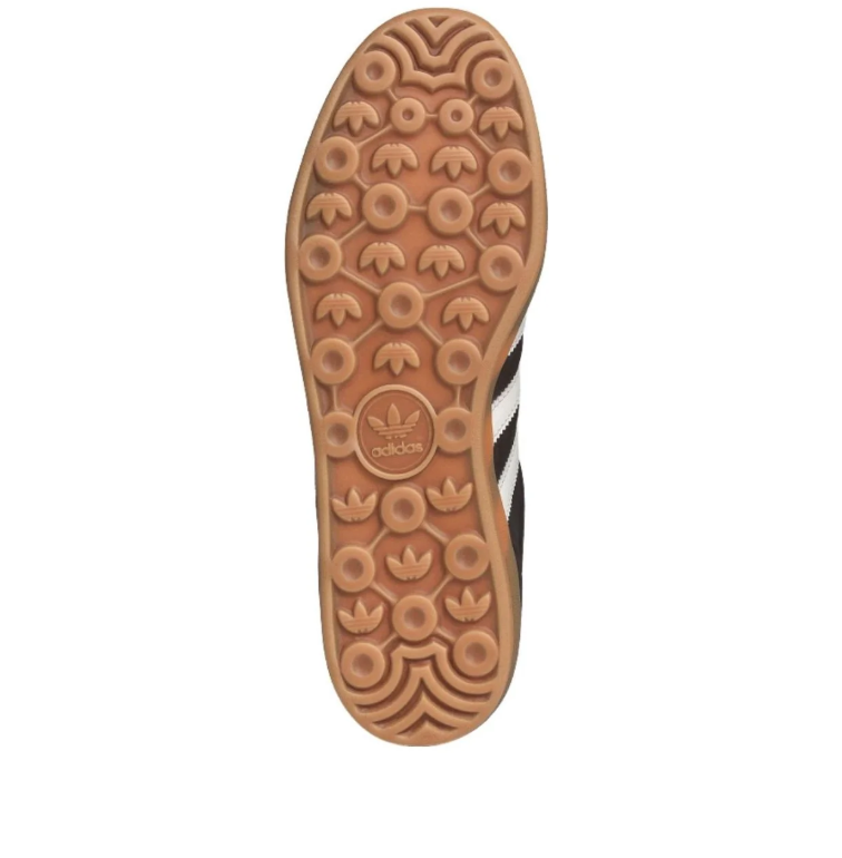 Brown & White Three-Stripe Low-Top Sneakers with Gum Sole