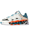 White Chunky Sneakers with Teal & Orange Accents