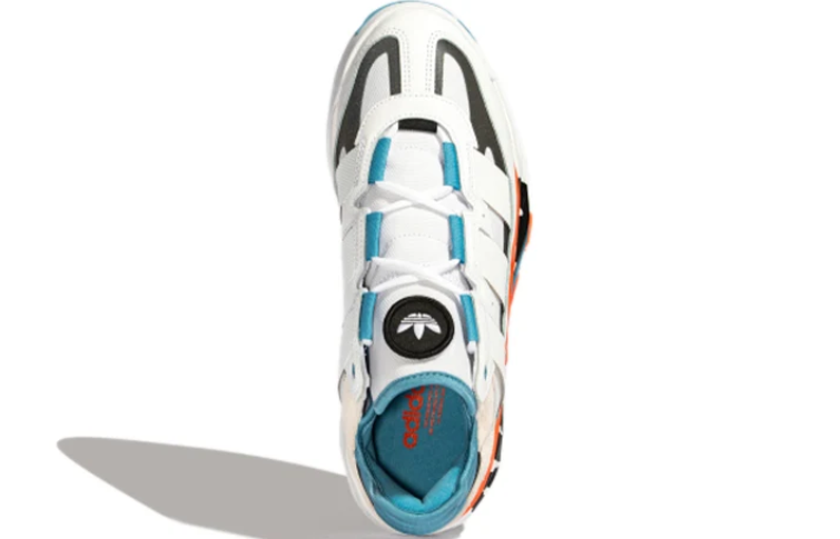 White Chunky Sneakers with Teal & Orange Accents