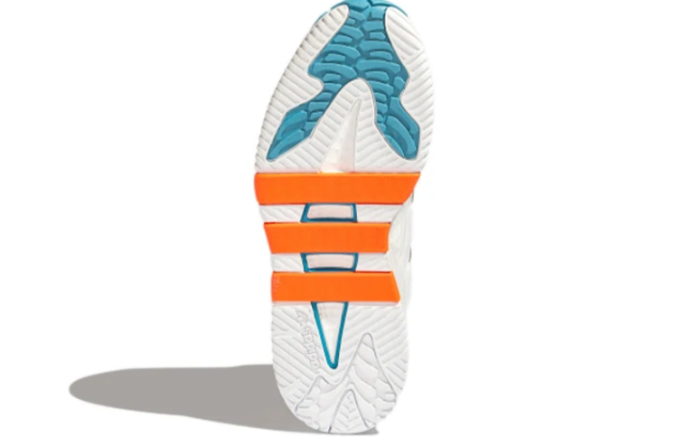 White Chunky Sneakers with Teal & Orange Accents