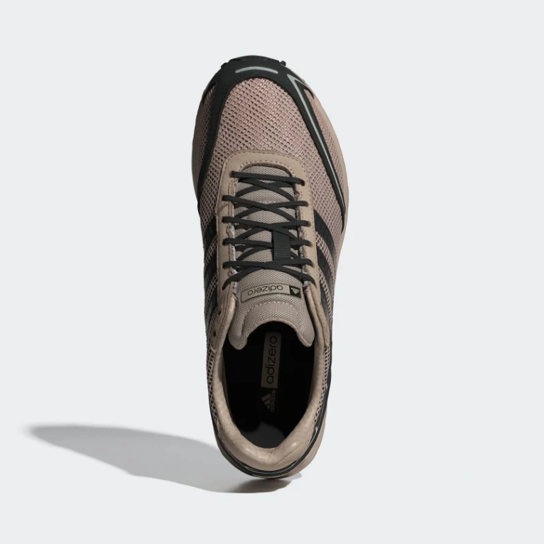 Taupe & Black Mesh Three-Stripe Sneakers