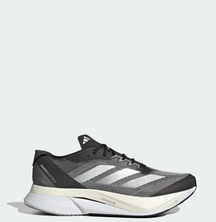 Black & Gray Mesh Three-Stripe Running Sneakers