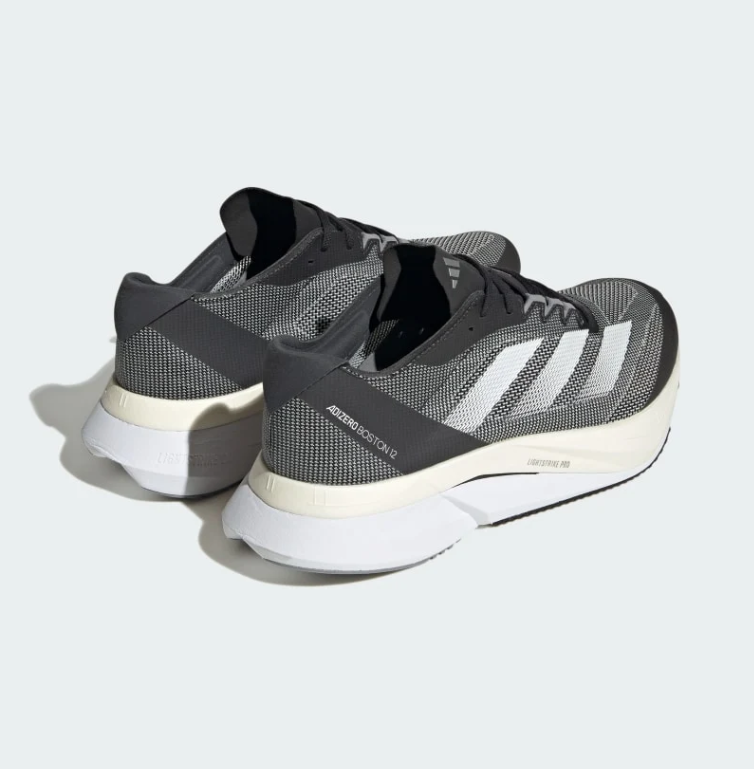 Black & Gray Mesh Three-Stripe Running Sneakers