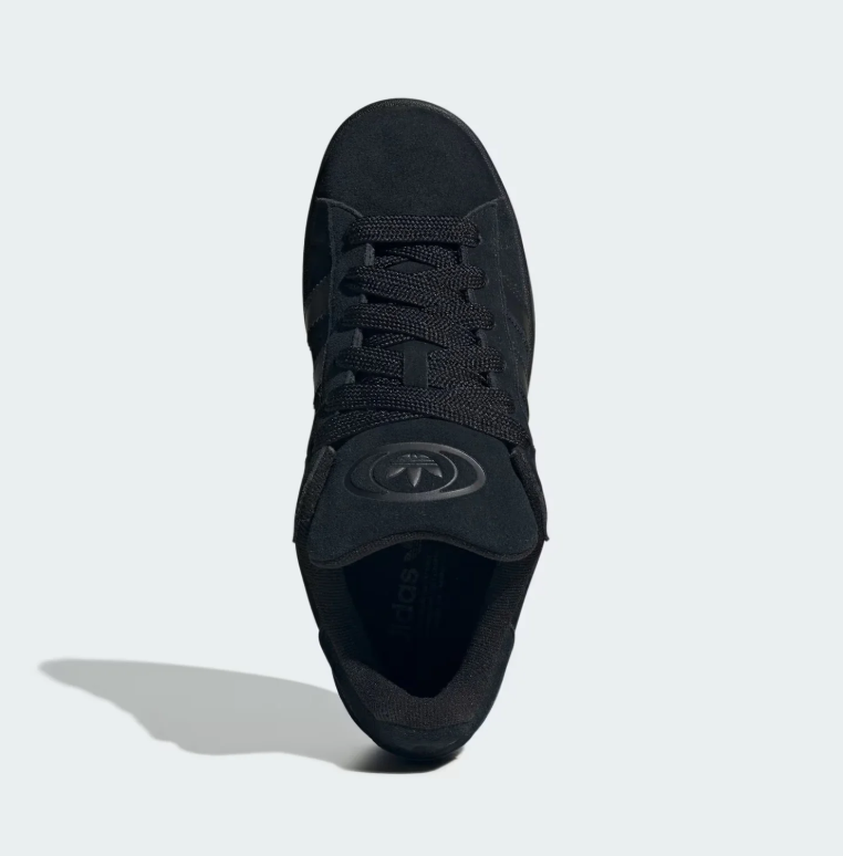 All-Black Three-Stripe Low-Top Sneakers