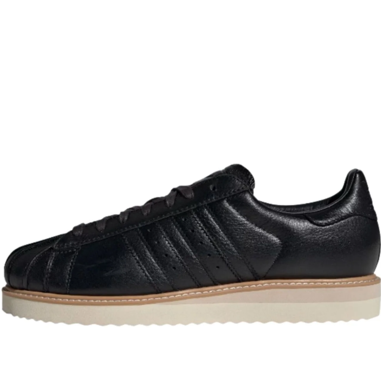 Black Shell-Toe Low-Top Sneakers with Cream Sole