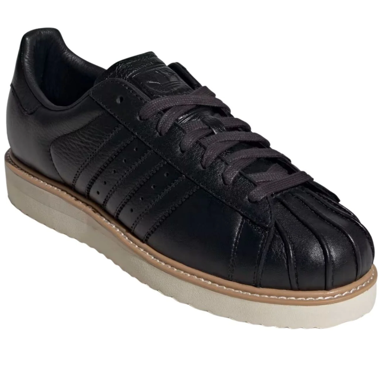 Black Shell-Toe Low-Top Sneakers with Cream Sole
