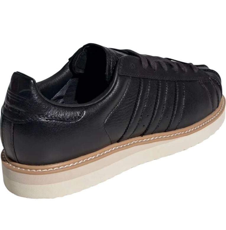 Black Shell-Toe Low-Top Sneakers with Cream Sole