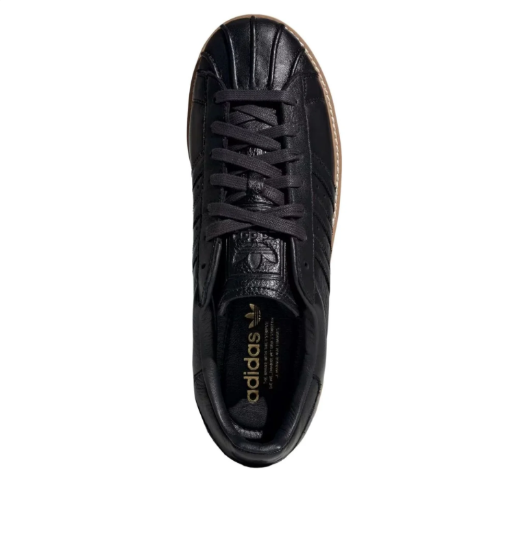 Black Shell-Toe Low-Top Sneakers with Cream Sole