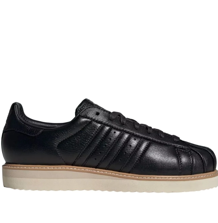 Black Shell-Toe Low-Top Sneakers with Cream Sole