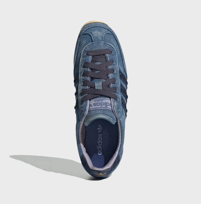 Blue Denim-Look Studded Low-Top Sneakers with Gum Sole