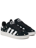 Black & White Daisy-Print Three-Stripe Low-Top Sneakers