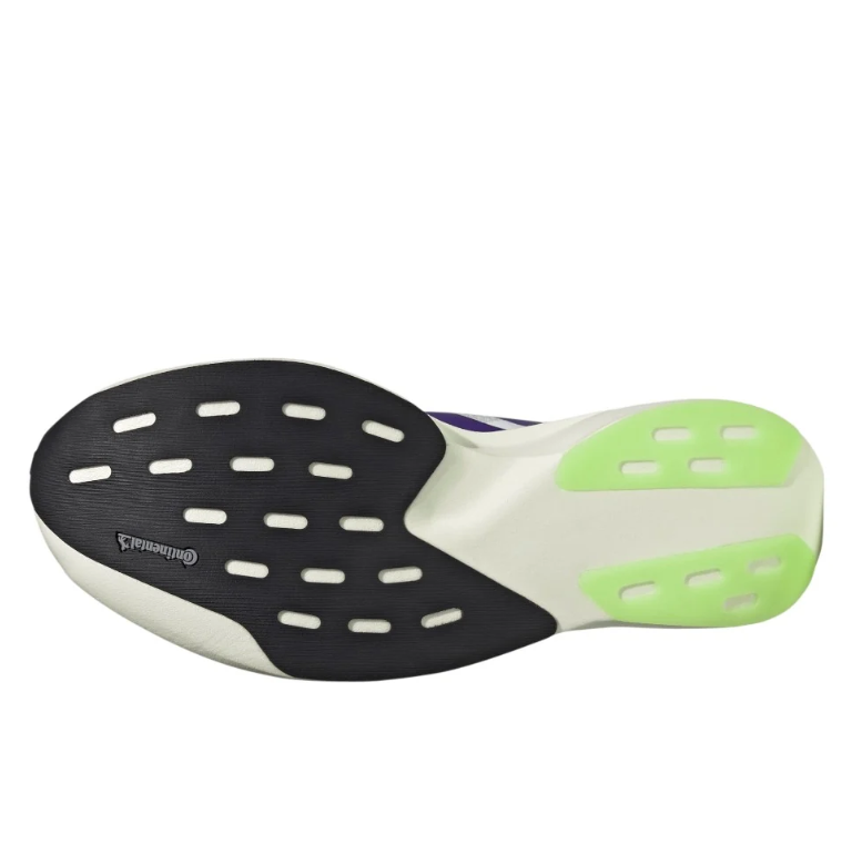 White & Purple Running Sneakers with Lime Laces