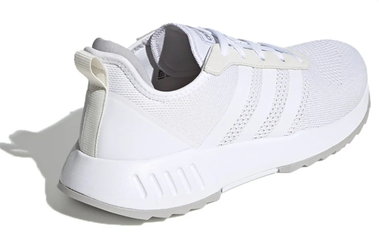 White Mesh Three-Stripe Low-Top Sneakers