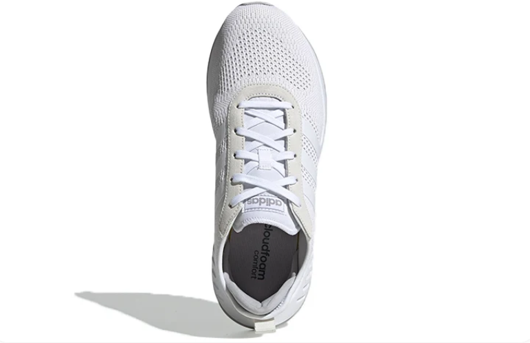 White Mesh Three-Stripe Low-Top Sneakers