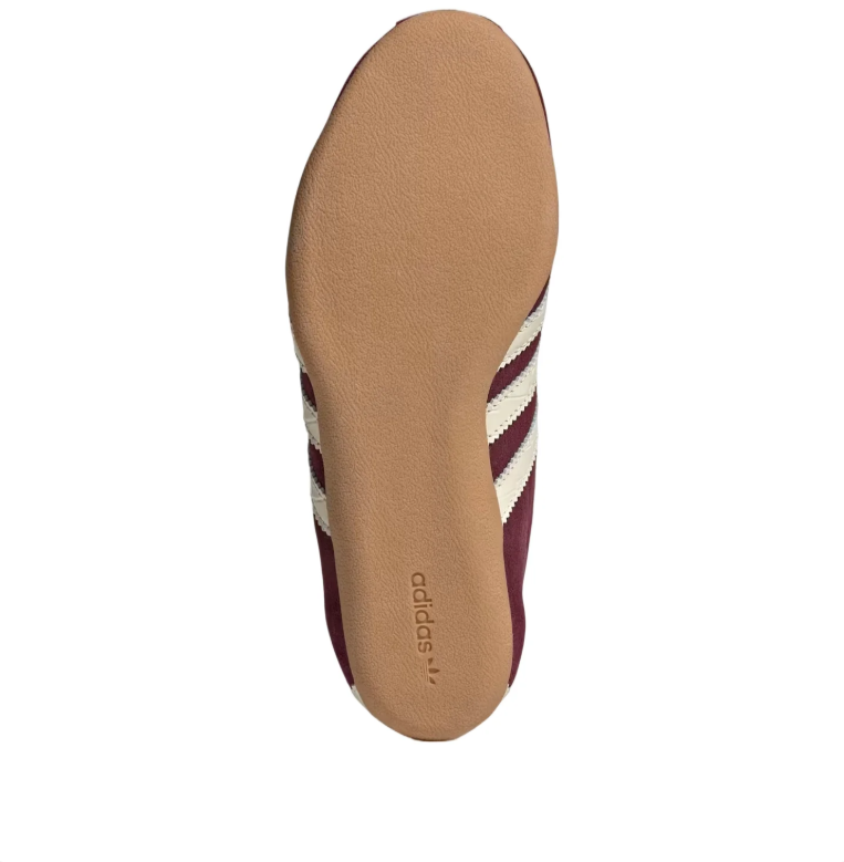 Burgundy & Cream Three-Stripe Slim Low-Top Sneakers