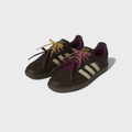 Dark Brown & Cream Retro Sneakers with Burgundy Accents