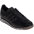 Glossy Black Snake-Effect Retro Sneakers with Gum Sole