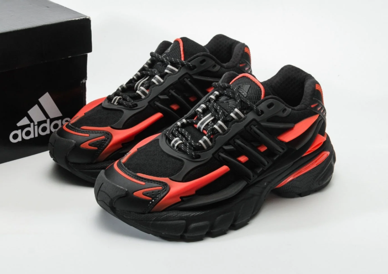 Chunky Layered Sneakers in Black & Red or White & Blue