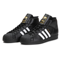 Black & White Three-Stripe High-Top Shell-Toe Sneakers