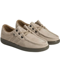 Beige Moc-Toe Low-Top Sneakers with Tonal Stripes