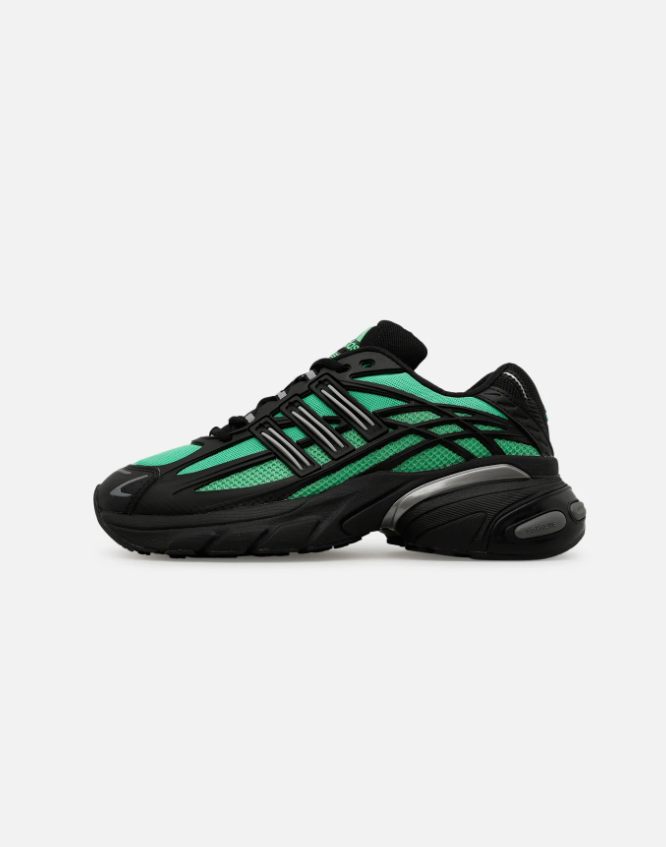 Black & Mint Green Mesh Sneakers with Chunky Sculpted Sole
