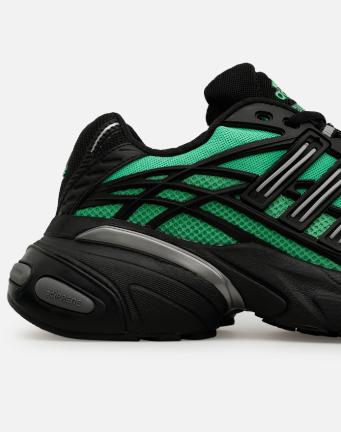 Black & Mint Green Mesh Sneakers with Chunky Sculpted Sole