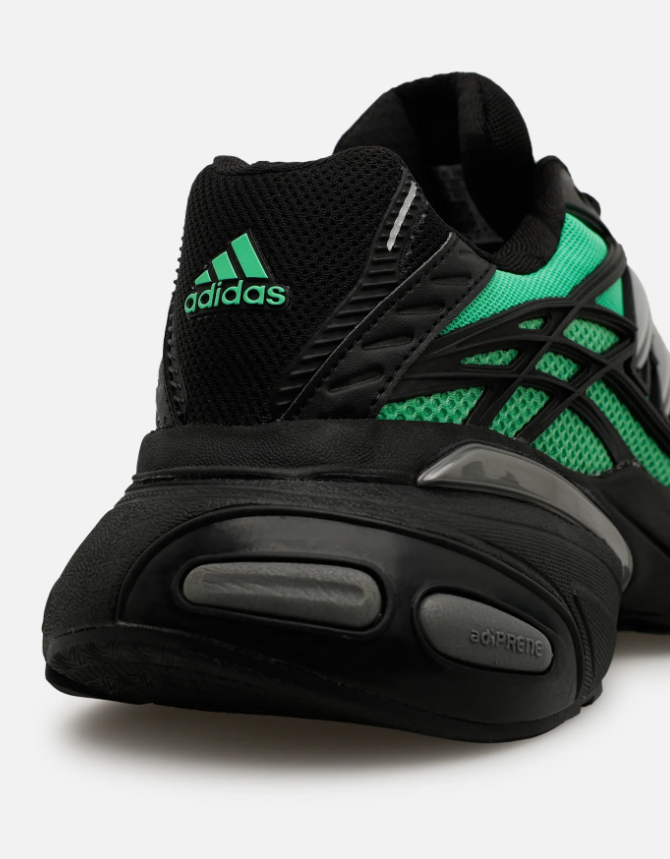 Black & Mint Green Mesh Sneakers with Chunky Sculpted Sole