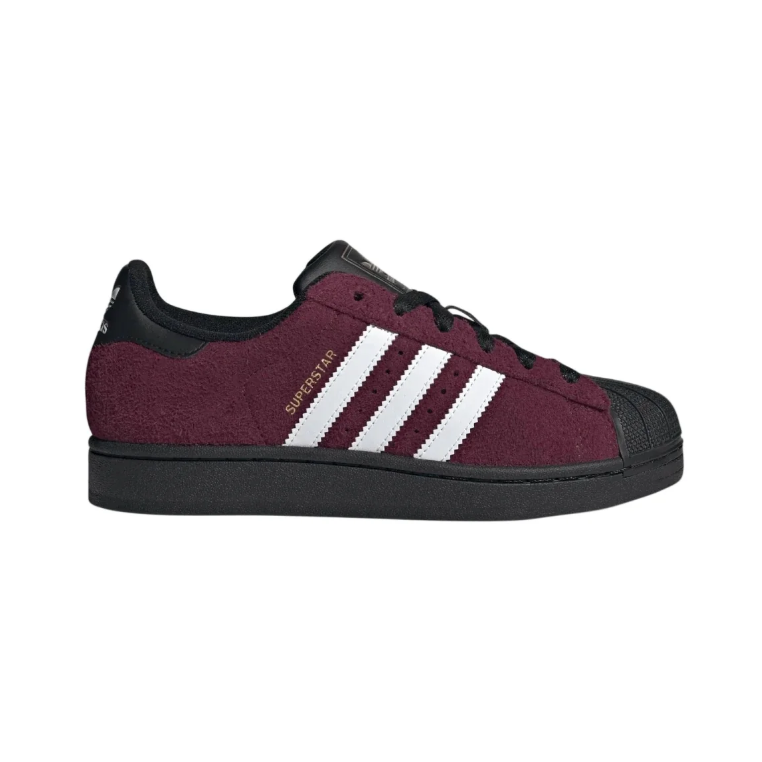 Burgundy & White Low-Top Shell-Toe Sneakers with Black Sole
