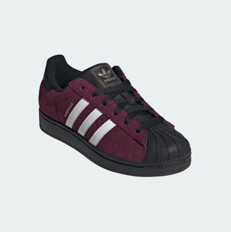 Burgundy & White Low-Top Shell-Toe Sneakers with Black Sole