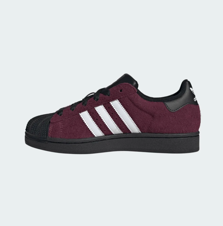 Burgundy & White Low-Top Shell-Toe Sneakers with Black Sole
