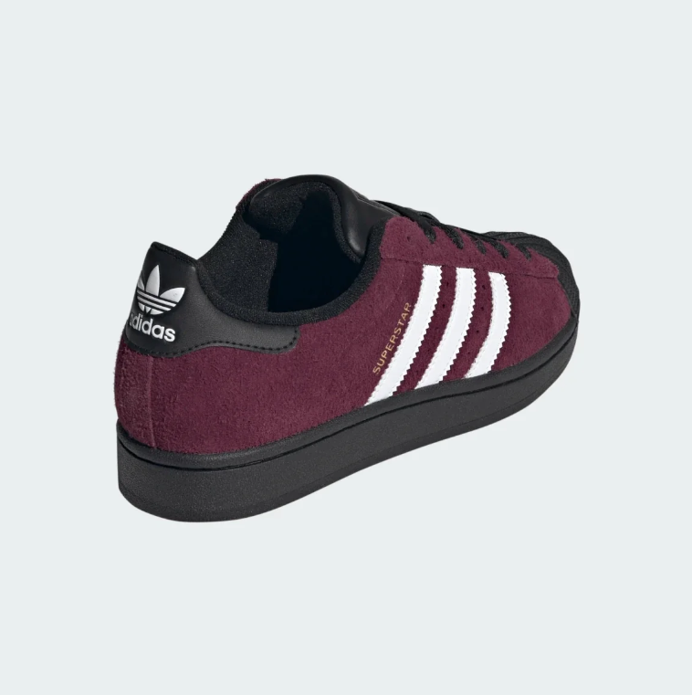 Burgundy & White Low-Top Shell-Toe Sneakers with Black Sole