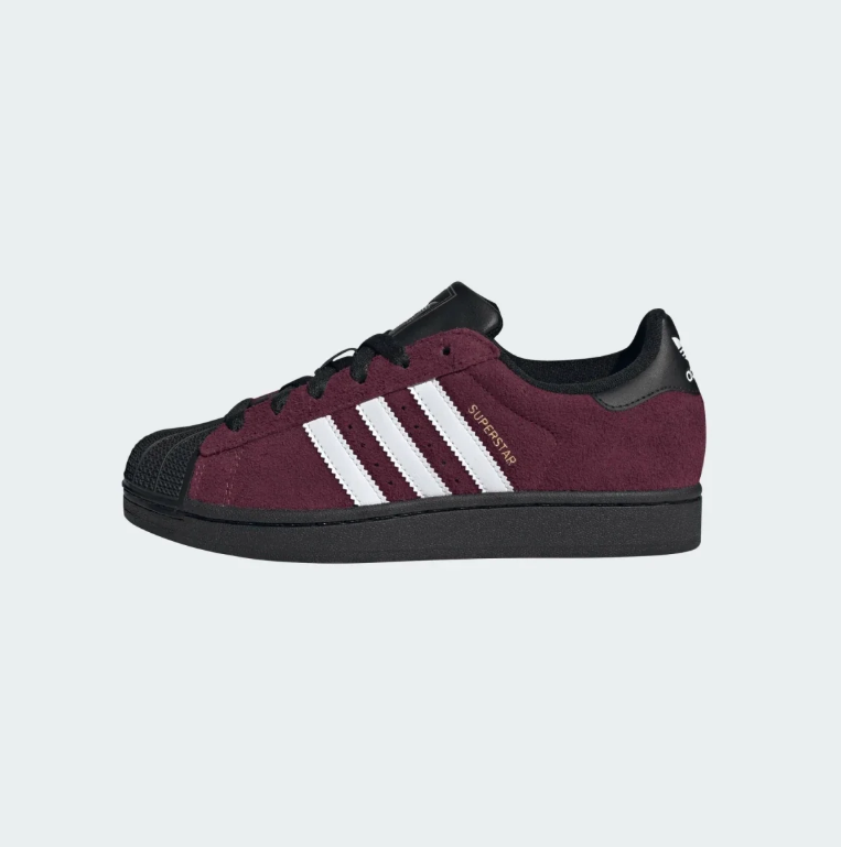 Burgundy & White Low-Top Shell-Toe Sneakers with Black Sole