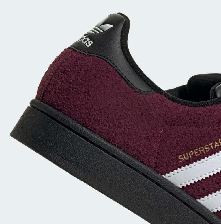Burgundy & White Low-Top Shell-Toe Sneakers with Black Sole