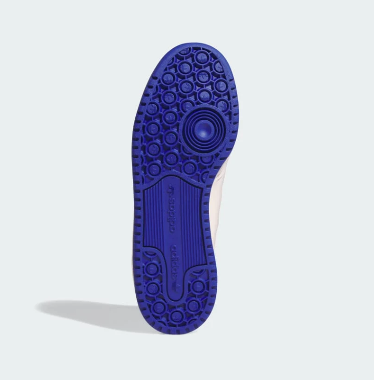 White & Royal Blue Retro Court Sneakers