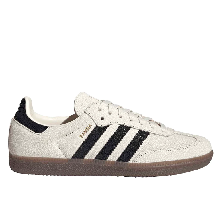 Cream & Black Retro Low-Top Sneakers with Gum Sole
