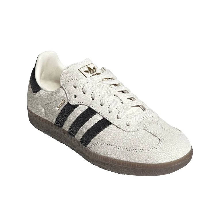 Cream & Black Retro Low-Top Sneakers with Gum Sole