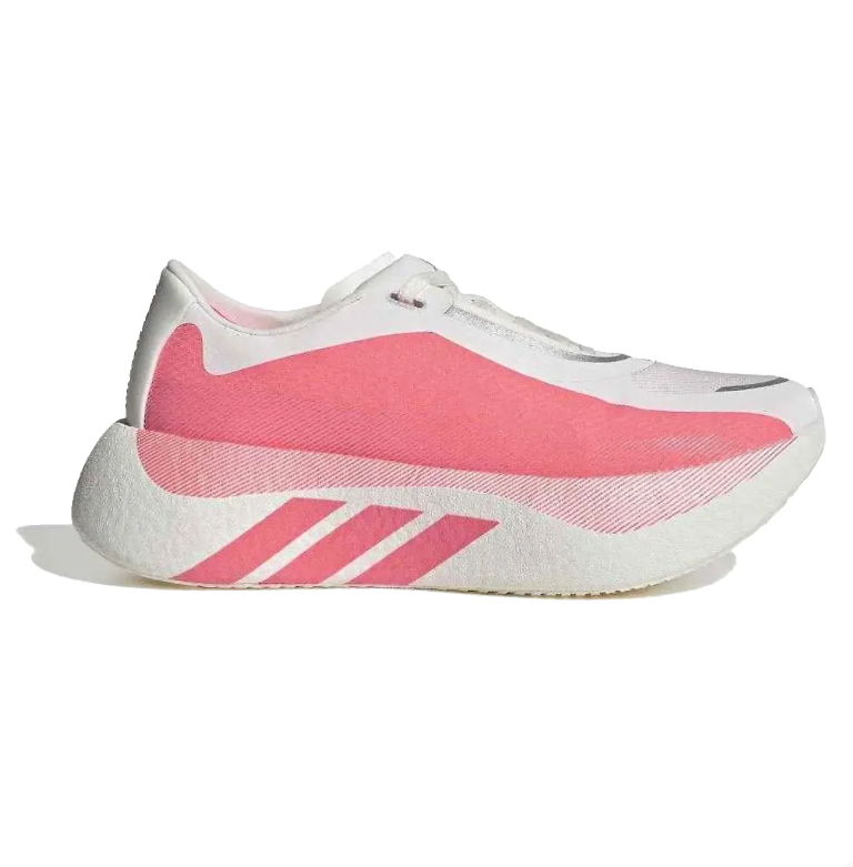 White Chunky Running-Style Sneakers with Pink or Gray Panels