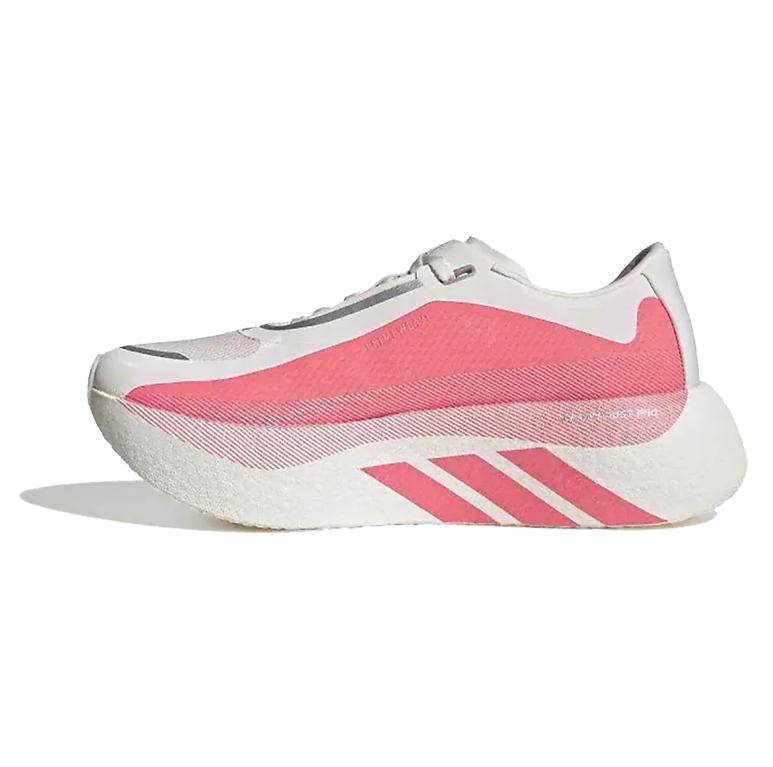 White Chunky Running-Style Sneakers with Pink or Gray Panels
