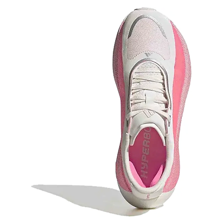 White Chunky Running-Style Sneakers with Pink or Gray Panels