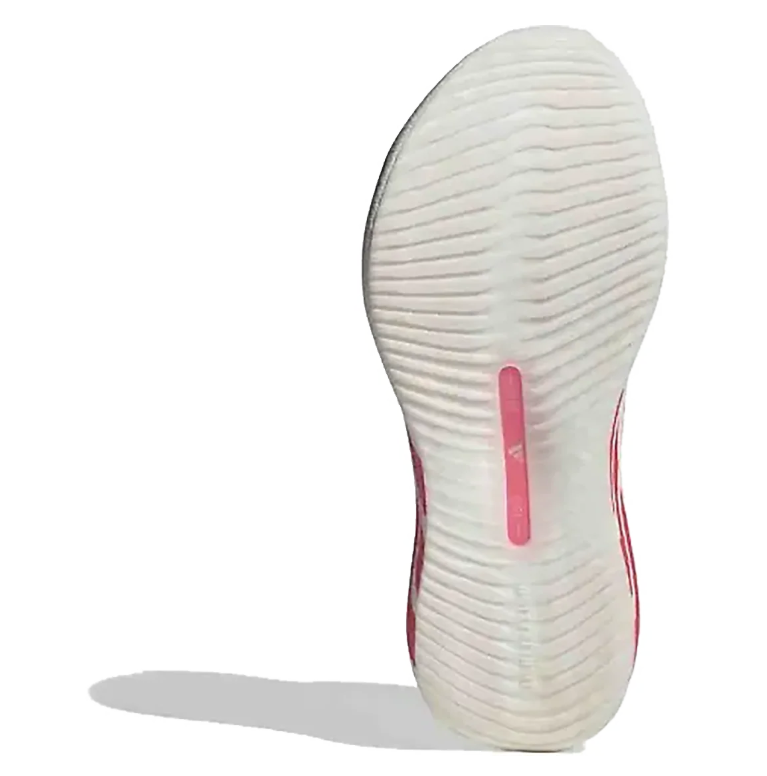 White Chunky Running-Style Sneakers with Pink or Gray Panels