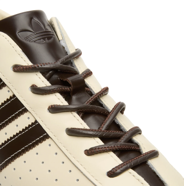 Cream & Dark Brown Slim Retro Sneakers