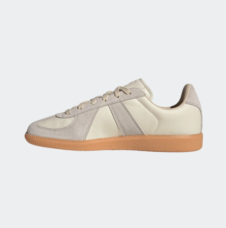 Cream & Light Gray Retro Low-Top Sneakers with Gum Sole