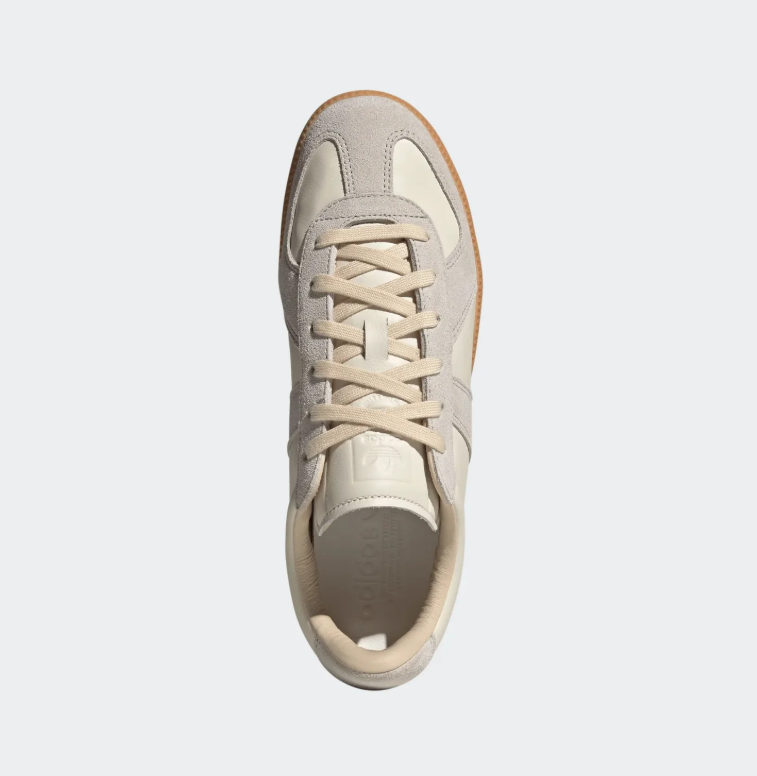 Cream & Light Gray Retro Low-Top Sneakers with Gum Sole