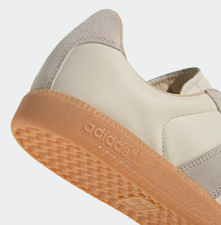 Cream & Light Gray Retro Low-Top Sneakers with Gum Sole