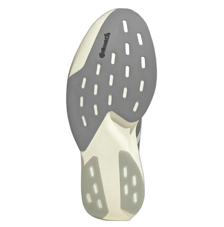 White & Gray Running-Style Sneakers with Cream Sculpted Sole