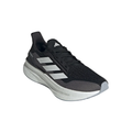 Black & Gray Knit Running-Style Sneakers with White Stripes