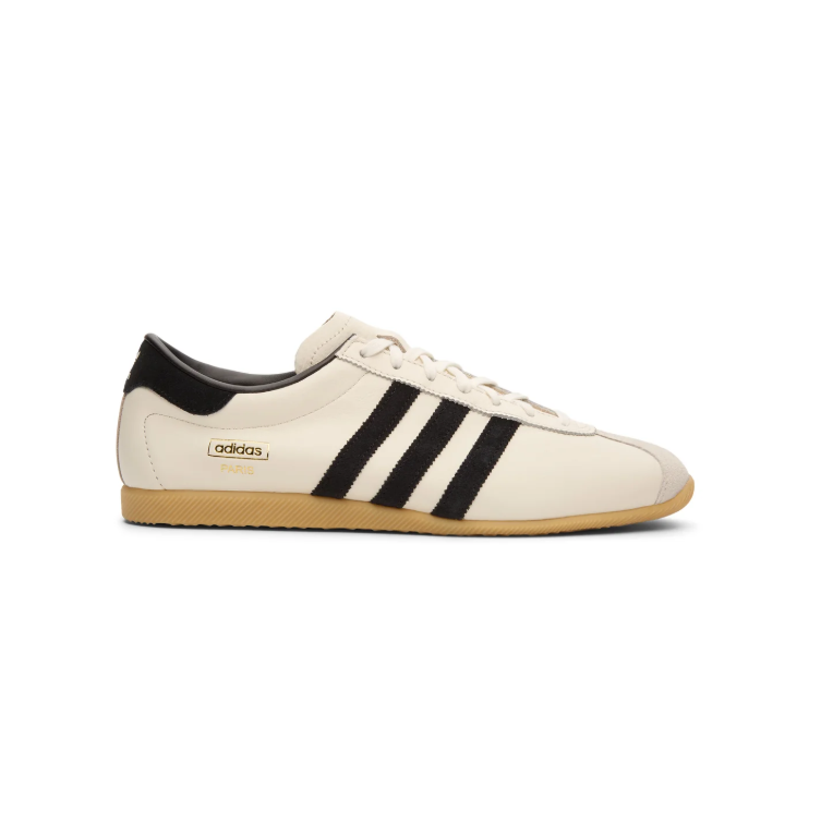 Cream & Black Slim Retro Sneakers with Tan Gum Sole