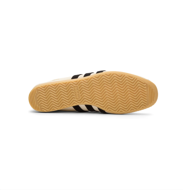 Cream & Black Slim Retro Sneakers with Tan Gum Sole